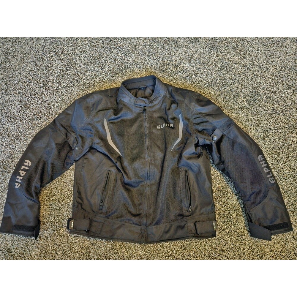 ALPHA CYCLE GEAR BREATHABLE BIKERS RIDING PROTECTION MOTORCYCLE JACKET Size XL